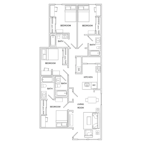 The Edge 2bath floor plan 1