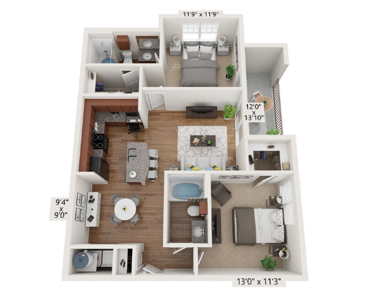 The Oaks at Techridge floor plan 4