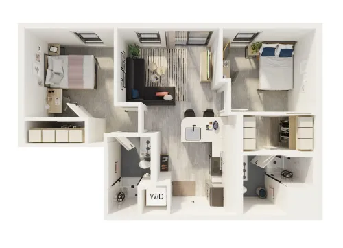 The Parlor 2BR floor plan 2