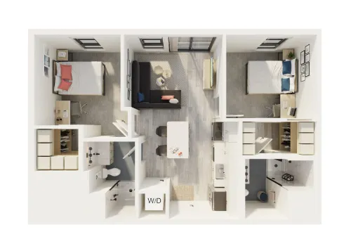 The Parlor 2BR floor plan 3