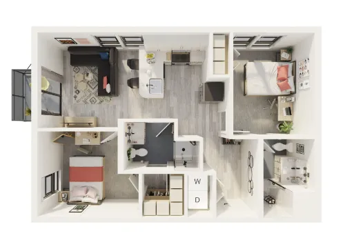 The Parlor 2BR floor plan 5