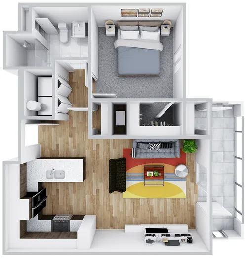 The Reserve at San Marcos 1BR floor plan 1