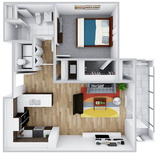 The Reserve at San Marcos 1BR floor plan 2