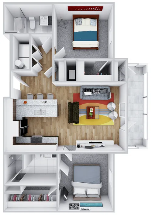 The Reserve at San Marcos 2BR floor plan 1