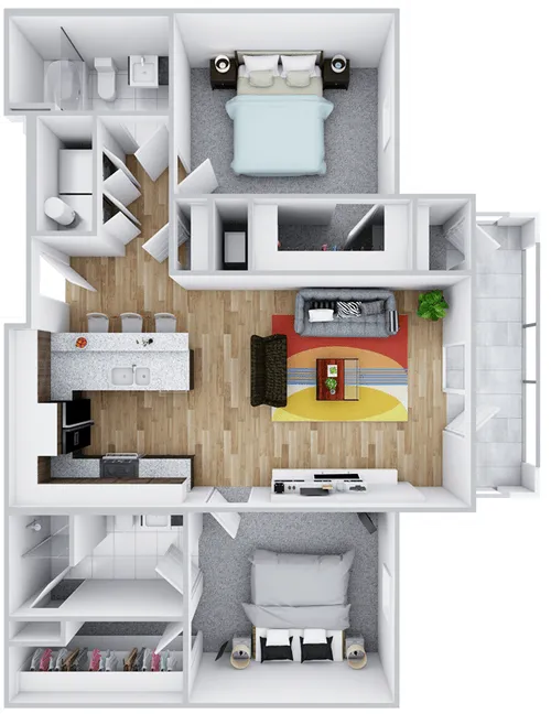 The Reserve at San Marcos 2BR floor plan 2