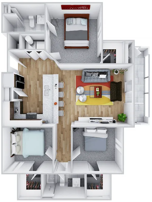 The Reserve at San Marcos 3BR floor plan 1