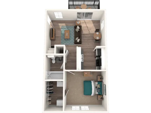 The Timbers 1BR floor plan 2