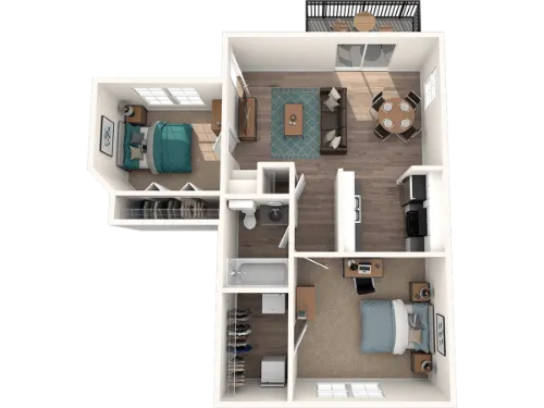 The Timbers 2BR floor plan 2