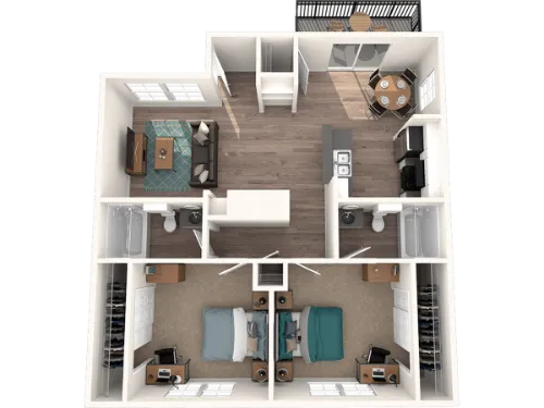 The Timbers 2BR floor plan 4