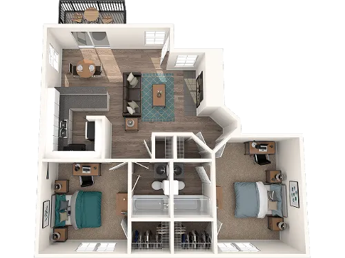 The Timbers 2BR floor plan 5