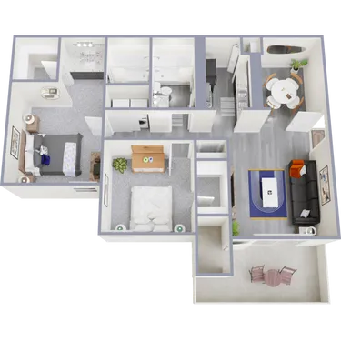 The Waverly Dallas Apartment Floor Plan 4