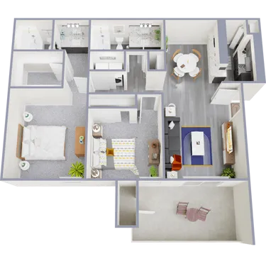 The Waverly Dallas Apartment Floor Plan 5