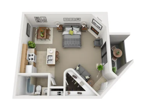 Valley Creek Apartments Garland Floorplan 1