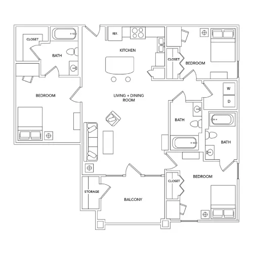 Villagio 3BR floor plan 1