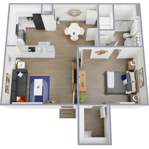 Villas Del San Xavier 1BR floor plan 1