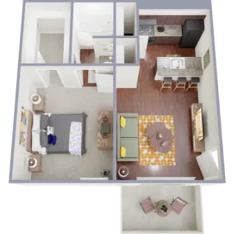 Villas Del Zocalo Phase Two Dallas Apartment Floor Plan 3