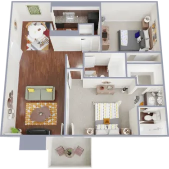 Villas Del Zocalo Phase Two Dallas Apartment Floor Plan 6