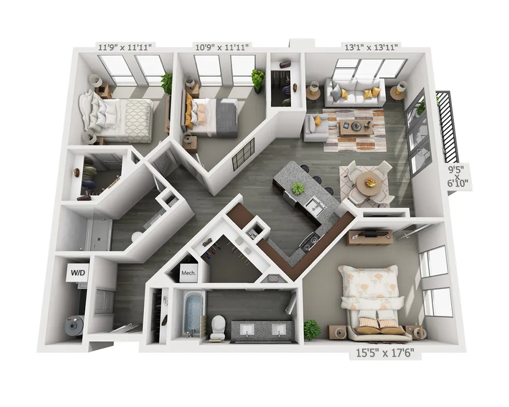 Vitruvian West Addison Apartment Floor Plan 11