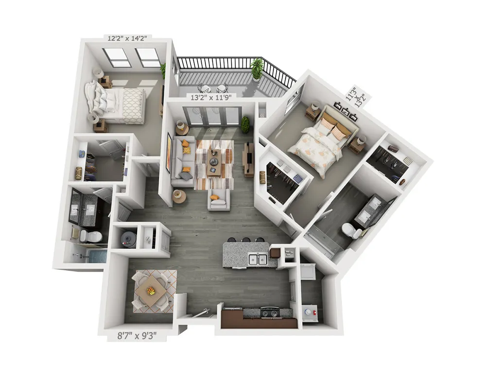 Vitruvian West Addison Apartment Floor Plan 8