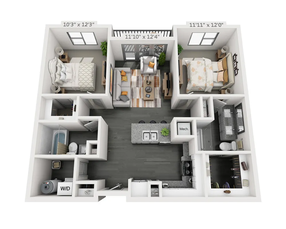 Vitruvian West Addison Apartment Floor Plan 9