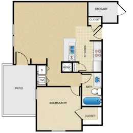 Wade Crossing Apartment Homes Floorplan 1