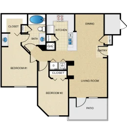 Wade Crossing Apartment Homes Floorplan 3