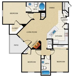 Wade Crossing Apartment Homes Floorplan 6