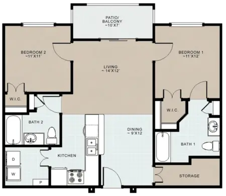 Westridge Senior Apartments Midland FloorPlan 2