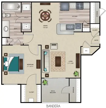 Wind Dance Apartments Carrollton FloorPlan 1