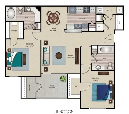 Wind Dance Apartments Carrollton FloorPlan 4