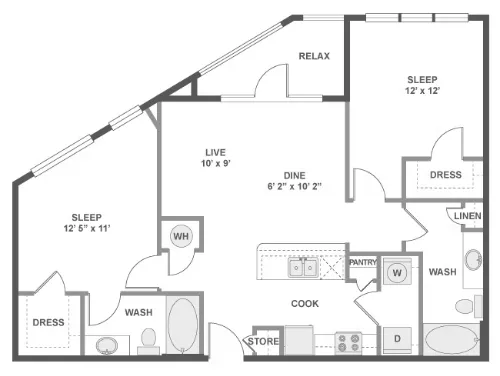 AMLI at Mueller Apartment Austin Floor Plan 9