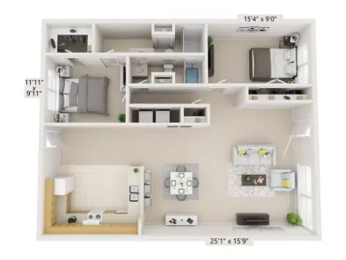 Concord Village Apartments Sherman Floorplan 3