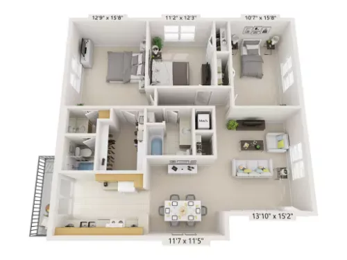 Concord Village Apartments Sherman Floorplan 4