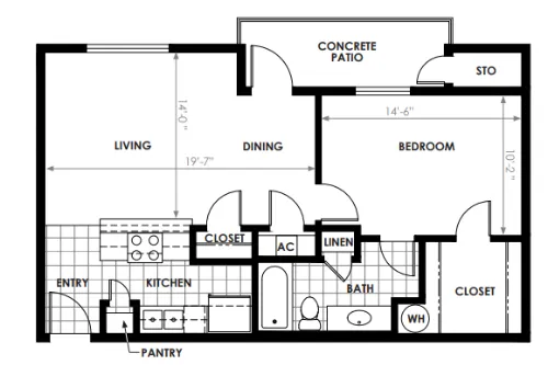 Country Village Apartments Sherman Floorplan 2