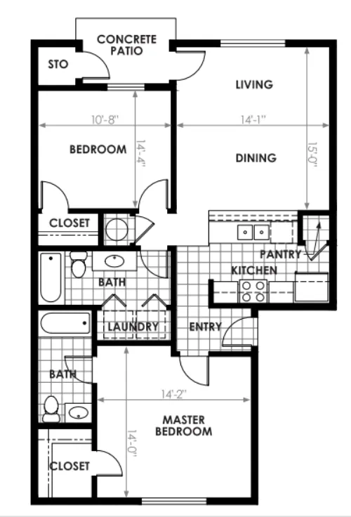 Country Village Apartments Sherman Floorplan 5