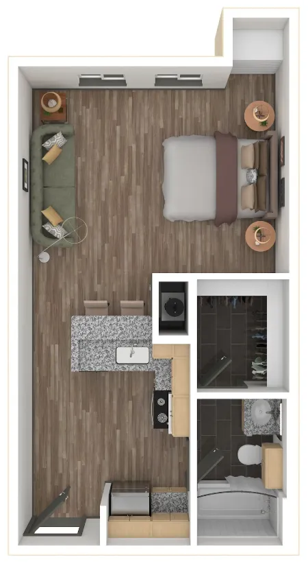 Elle West Avenue Apartment Austin Floor Plan 1