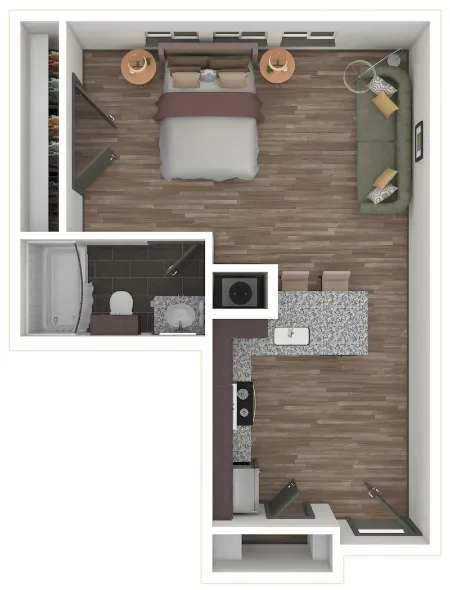 Elle West Avenue Apartment Austin Floor Plan 2