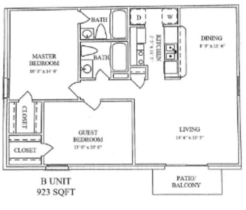 Highland Park Apartment Homes Sherman Floorplan 1