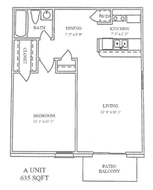 Highland Park Apartment Homes Sherman Floorplan 2