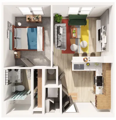 Korina at the Grove Apartment Floor Plan 3