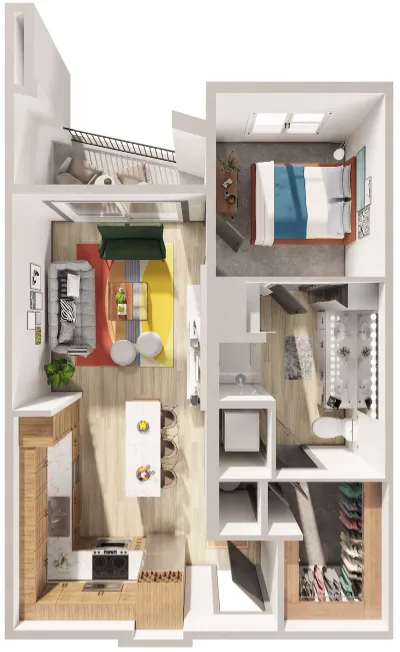 Korina at the Grove Apartment Floor Plan 6