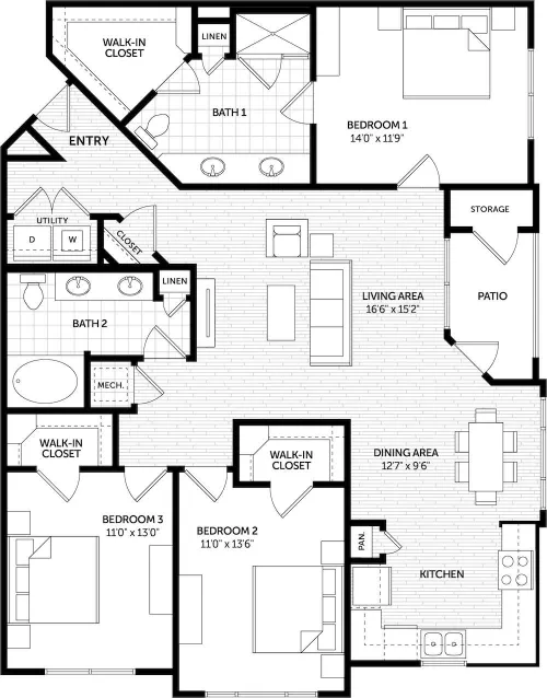 Lakeshore Pearl floor plan 1