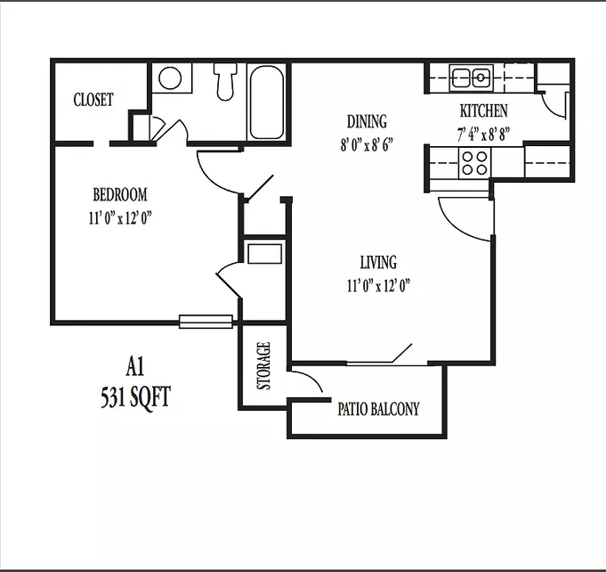 Post Oak Crossing Apartments Sherman Floorplan 1