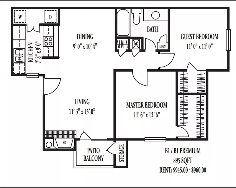 Post Oak Crossing Apartments Sherman Floorplan 6