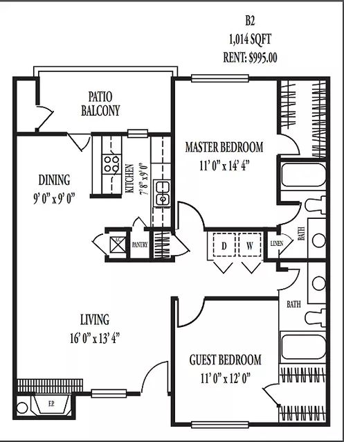 Post Oak Crossing Apartments Sherman Floorplan 7