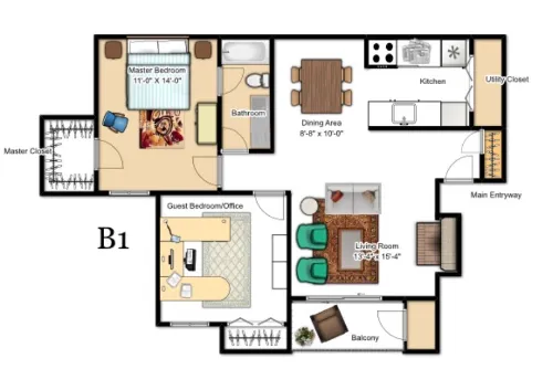 Raintree Apartment Homes Sherman Floorplan 3