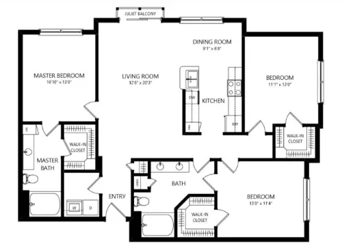 Residences at The Triangle floor plan 3