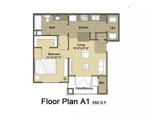 The Bridges on Travis Floorplan 1