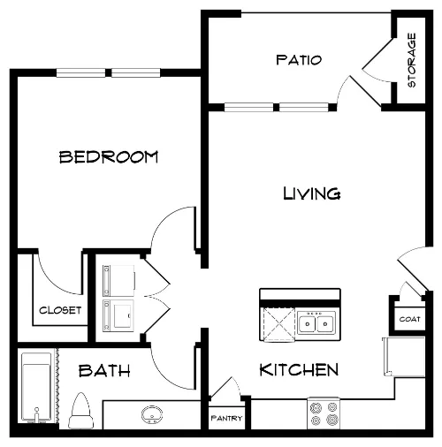 The Hyde Park Apartment Homes Denison Floorplan 1