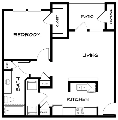 The Hyde Park Apartment Homes Denison Floorplan 2